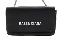 BALENCIAGA バレンシアガ エヴリデイ チェーンウォレット ショルダーバッグ 537387 ブラック　レザー 【460】2148103811036