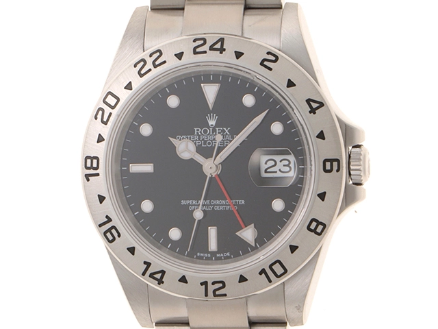 D番2006年並行品 ROLEX ロレックス 腕時計 エクスプローラーII 16570 ステンレス ブラック文字盤 自動巻き ルーレット無し【472】SJ