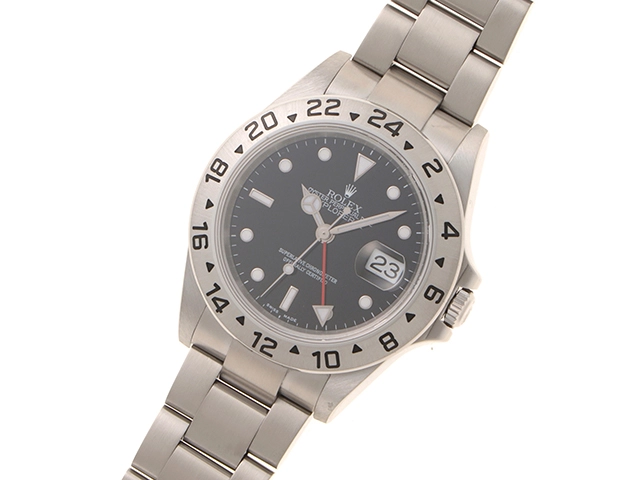 D番2006年並行品 ROLEX ロレックス 腕時計 エクスプローラーII 16570 ステンレス ブラック文字盤 自動巻き ルーレット無し【472】SJ