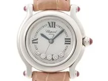 Chopard 　　ショパール 　 ハッピースポーツ 　　5Pダイヤ     ホワイト文字盤  　　SS/アリゲーターレザー 　　27/8245-21 　　レディース　　【436】　　2148103811654