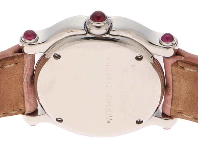 Chopard 　　ショパール 　 ハッピースポーツ 　　5Pダイヤ     ホワイト文字盤  　　SS/アリゲーターレザー 　　27/8245-21 　　レディース　　【436】　　2148103811654