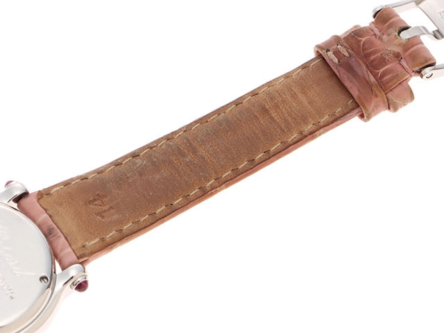 Chopard 　　ショパール 　 ハッピースポーツ 　　5Pダイヤ     ホワイト文字盤  　　SS/アリゲーターレザー 　　27/8245-21 　　レディース　　【436】　　2148103811654