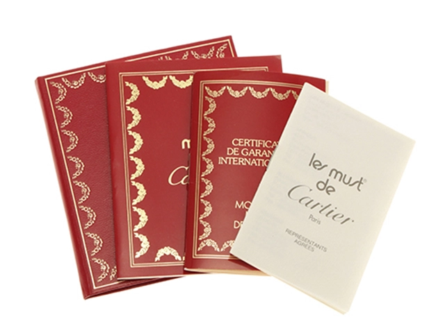 Cartier　カルティエ　マストコリゼ　ヴェルメイユ　W1000653　GP（SV925）/カーフレザー　女性用クオーツ時計【473】