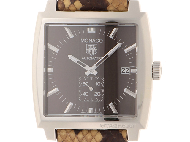 TAG HEUER 　　タグ・ホイヤー　 　モナコ 　パイソン　　 SS/レザー　　WW2115.FC6217　　自動巻き　　メンズ　　【436】　　2148103811739