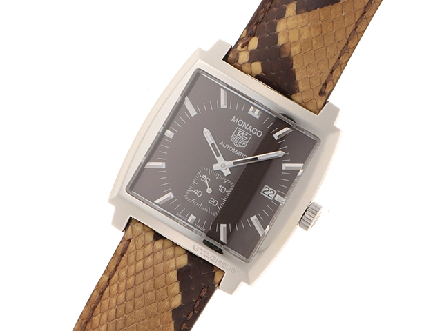 TAG HEUER タグ・ホイヤー モナコ パイソン SS/レザー WW2115.FC6217 自動巻き メンズ 【436】 2148103811739