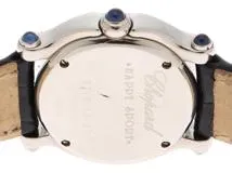Chopard ショパール ハッピースポーツ ムーンスター　27/8245-23　SS/革　ブラック文字盤　ダイヤモンド ルビー クォーツ　【431】2148103811753