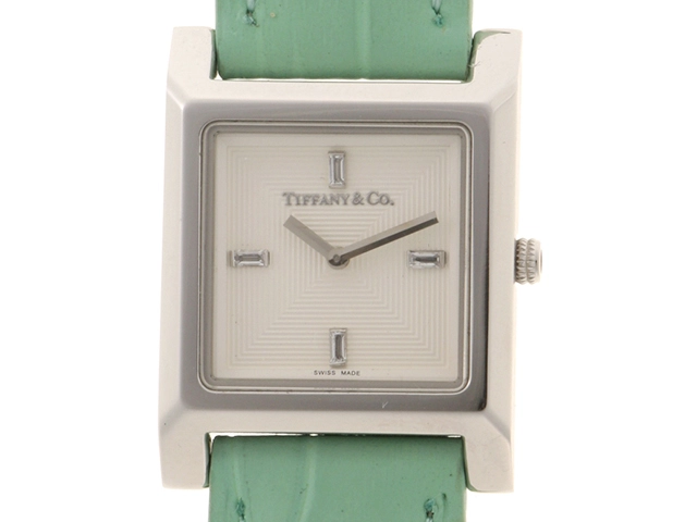 TIFFANY＆CO　ティファ二―　時計　1837 メイカーズ　67460375　シルバー文字盤　ダイヤモンドインデックス　SS/クロコダイルレザー　クォーツ　レディース　M