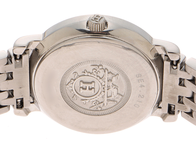 HERMES エルメス セリエ SE4.210 ステンレス/GP ホワイト文字盤 女性用  