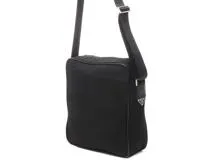 PRADA　プラダ　ワンショルダー　ブラックナイロン/サフィアーノ　ショルダーバッグ　2148103812477　【205】