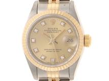 E番 ROLEX ロレックス デイトジャスト 69173G YG/SS イエローゴールド/ステンレススチール シャンパン10Pダイヤ 旧留 オートマチック 【460】2148103813290