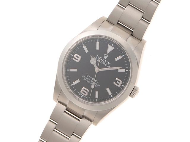 G番2012年並行品 ROLEX ロレックス 腕時計 エクスプローラーI 39mm 214270 ステンレス ブラックアウト文字盤 自動巻き【472】SJ