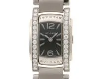 BVLGARI　ブルガリ　アショーマ　ダイヤベゼル　AA26BSDS　ステンレス　女性用クオーツ時計【473】