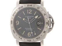 PANERAI パネライ 腕時計 A番並行品 ルミノール GMT PAM00029 ステンレス/カーフ革 フリンケ トリチウムブラック文字盤 自動巻き【472】SJ