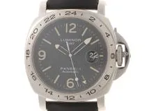 PANERAI パネライ 腕時計 A番並行品 ルミノール GMT PAM00029 ステンレス/カーフ革 フリンケ トリチウムブラック文字盤 自動巻き【472】SJ