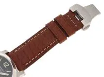 Q番　PANERAI　パネライ　時計　ルミノール マリーナ　PAM00048　ブラック文字盤　ステンレススチール/クロコダイルレザー　自動巻き