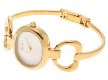 GUCCI　グッチ　バングルウォッチ　1600　ホワイトシェル文字盤　GP　クオーツ　レディース時計　2148103814402【207】