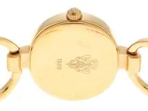 GUCCI グッチ レディース クオーツ バングルウォッチ 1600 ホワイトシェル文字盤 GP【472】HK