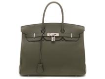 HERMES エルメス バーキン35  グリーン/シルバー金具 □K刻印 トリヨンクレマンス 【460】2148103814488