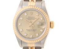 L番 ROLEX ロレックス 腕時計 デイトジャスト26 69173G K18イエローゴールド/ステンレス シャンパン10Pダイヤモンド文字盤 自動巻き【472】SJ