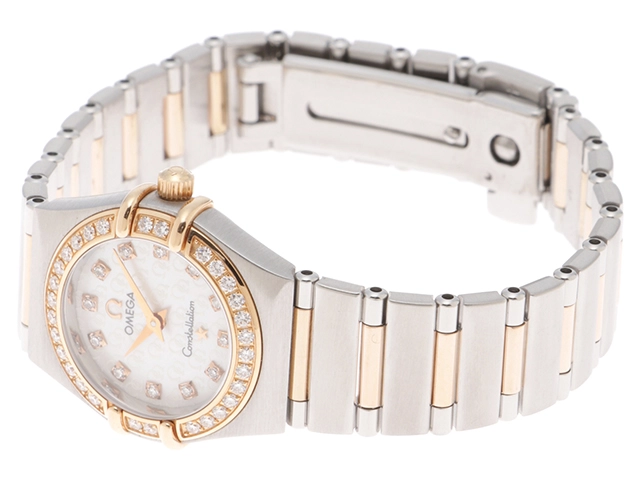 OMEGA オメガ 腕時計 コンステレーション・ダイヤベゼル 1360.75 SS/PG ホワイト12PD文字盤 クォーツ【472】TS