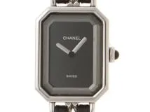CHANEL　シャネル　プルミエールM　H0451　ステンレス/カワ　SS/革　ブラック　レディース　クオーツ【432】2148103815614