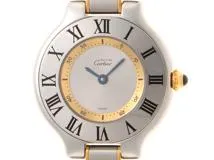 Cartier カルティエ マスト21SM W1007521 SS ステンレススチール 金メッキ シルバー文字盤 クォーツ 【460】2148103815652