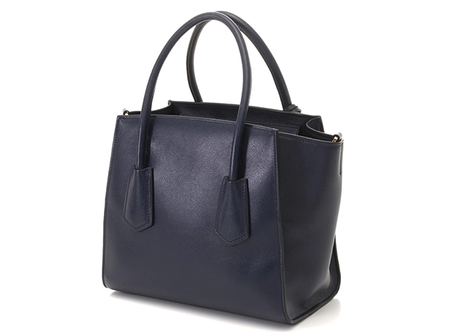 PRADA　プラダ　2WAYバッグ　1BG369　ネイビー　レザー　RFID内蔵【433】2148103816925