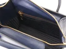 PRADA　プラダ　2WAYバッグ　1BG369　ネイビー　レザー　RFID内蔵【433】2148103816925