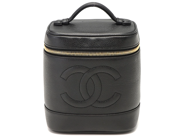 CHANEL　シャネル　ココマーク　タテガタバニティ　ブラック／ＧＰ　キャビア　A01998【430】2148103816932