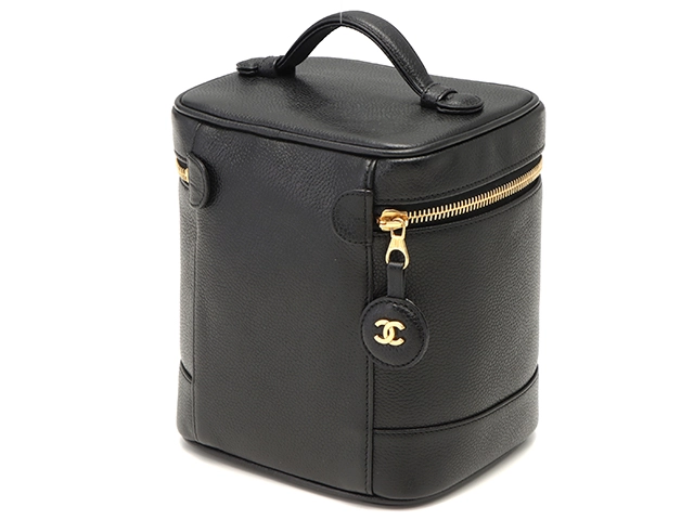 CHANEL　シャネル　ココマーク　タテガタバニティ　ブラック／ＧＰ　キャビア　A01998【430】2148103816932