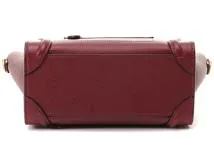 CELINE　セリーヌ　ラゲージ　ナノショッパー　ボルドー　レザー【430】2148103817250