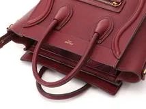 CELINE　セリーヌ　ラゲージ　ナノショッパー　ボルドー　レザー【430】2148103817250