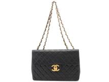 CHANEL　シャネル　デカマトラッセ３４　Ｗチェーンショルダー　ブラック／ＧＰ　ラムスキン【431】2148103817397