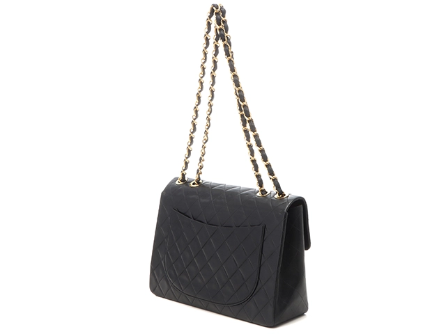 CHANEL　シャネル　デカマトラッセ３４　Ｗチェーンショルダー　ブラック／ＧＰ　ラムスキン【431】2148103817397