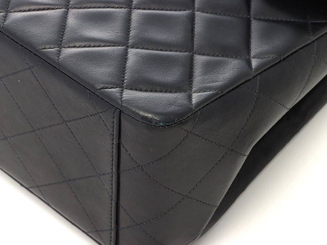 CHANEL　シャネル　デカマトラッセ３４　Ｗチェーンショルダー　ブラック／ＧＰ　ラムスキン【431】2148103817397