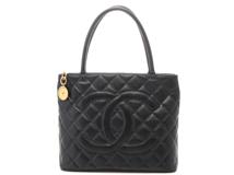 CHANEL シャネル 復刻トート ブラック/GP キャビア A01804【430】2148103817403