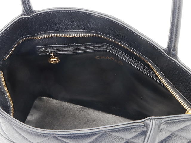 CHANEL シャネル 復刻トート ブラック/GP キャビア A01804【432】2148103817403