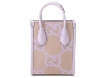 GUCCI　グッチ　ジャンボGG　2wayミニトート　パープル　キャンバス　レザー　671623【431】2148103818752