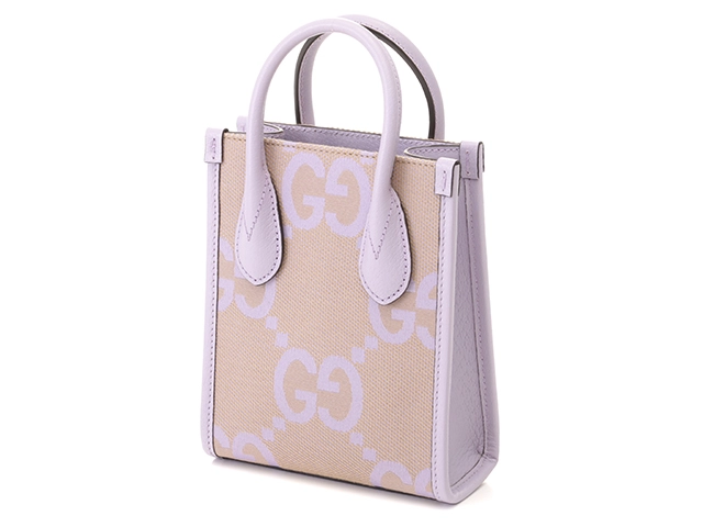 【大黒屋ECサイト・店頭限定】　GUCCI　グッチ　ジャンボGG　2wayミニトート　パープル　キャンバス　レザー　671623【472】2148103818752