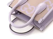 GUCCI　グッチ　ジャンボGG　2wayミニトート　パープル　キャンバス　レザー　671623【431】2148103818752