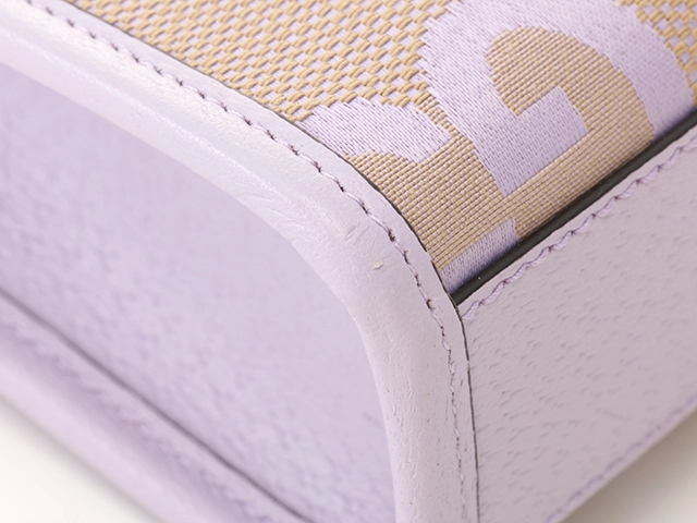 【大黒屋ECサイト・店頭限定】　GUCCI　グッチ　ジャンボGG　2wayミニトート　パープル　キャンバス　レザー　671623【472】2148103818752