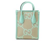 GUCCI グッチ ジャンボGG 2wayミニトート グリーン キャンバス/レザー 671623 2148103818769 【432】