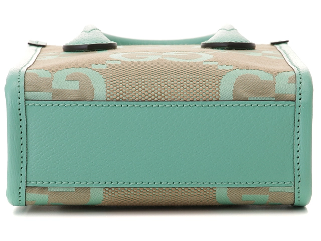 GUCCI グッチ ジャンボGG 2wayミニトート グリーン キャンバス/レザー 671623 2148103818769 【432】