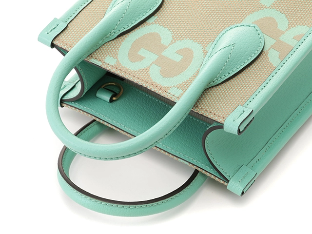 GUCCI グッチ ジャンボGG 2wayミニトート グリーン キャンバス/レザー 671623 2148103818769 【432】