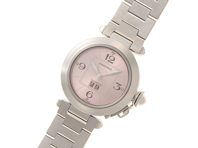 中古)CARTIER カルティエ パシャC ビッグデイト ピンク W31058M7