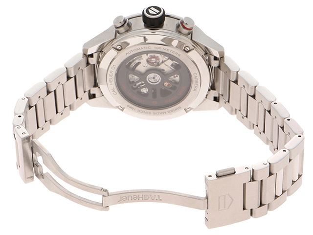 TAG HEUER タグ・ホイヤー 腕時計 2020年 カレラ キャリバーホイヤー01 CAR201P.BA0766 スティール スケルトン文字盤 ベゼルダイヤモンド 自動巻き【472】SJ