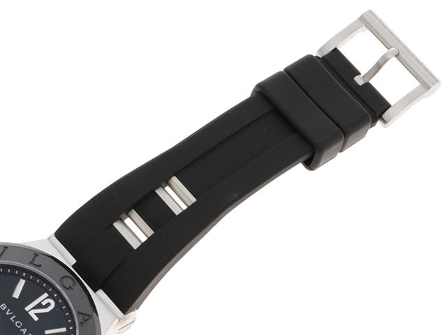 BVLGARI ブルガリ 時計 ディアゴノ スクーバ ブラック文字盤 ステンレススチール/ラバー 自動巻き メンズ