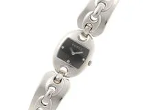 GUCCI　グッチ　マリーナチェーン　121.5/YA121503　ブラック文字盤　ステンレススチールレディース時計【207】2148103819049