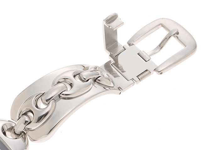 GUCCI グッチ 腕時計 マリーナチェーン 121.5/YA121503 ステンレススチール ブラック文字盤 クオーツ【472】MN