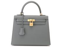 HERMES　エルメス　ケリー25　ヴェールアマンド/GP　ヴォーエプソン　Y刻印(2020年頃)　2148103819100【432】